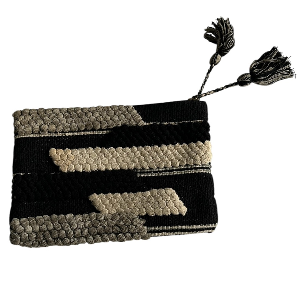 Wilfred Black and Tan Textured Clutch